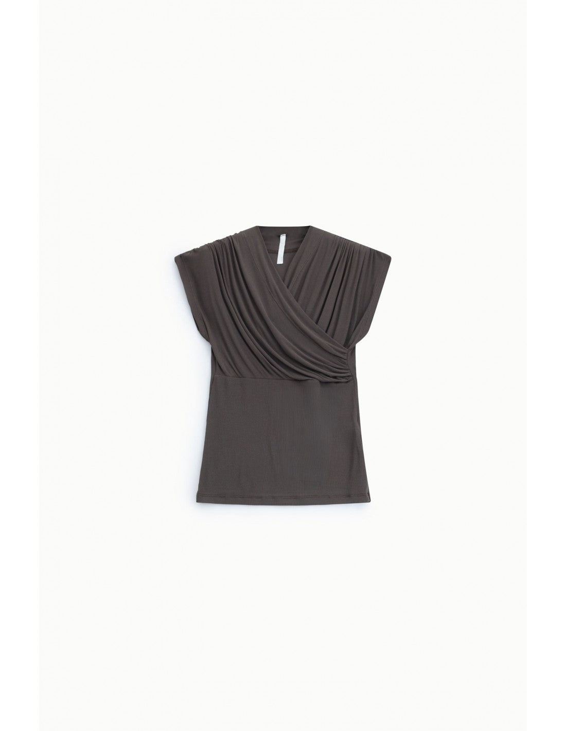 Top drapé encolure croisée en modal – Imperial Femme