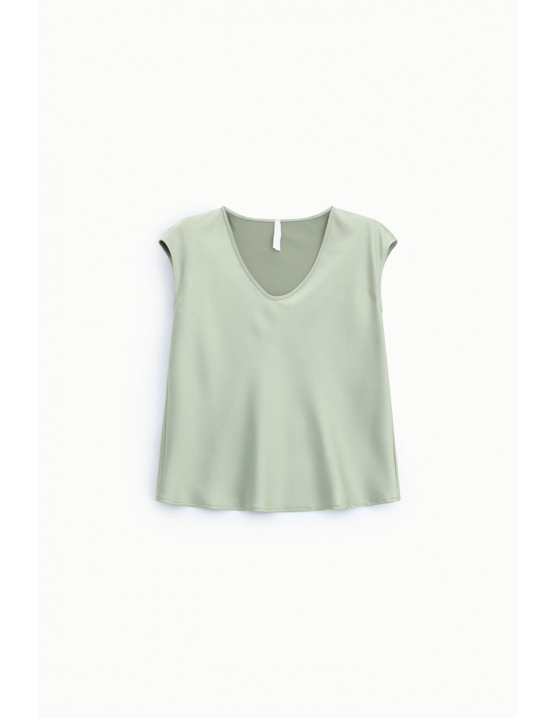 Top sans manches col V en crêpe satin – Imperial Femme