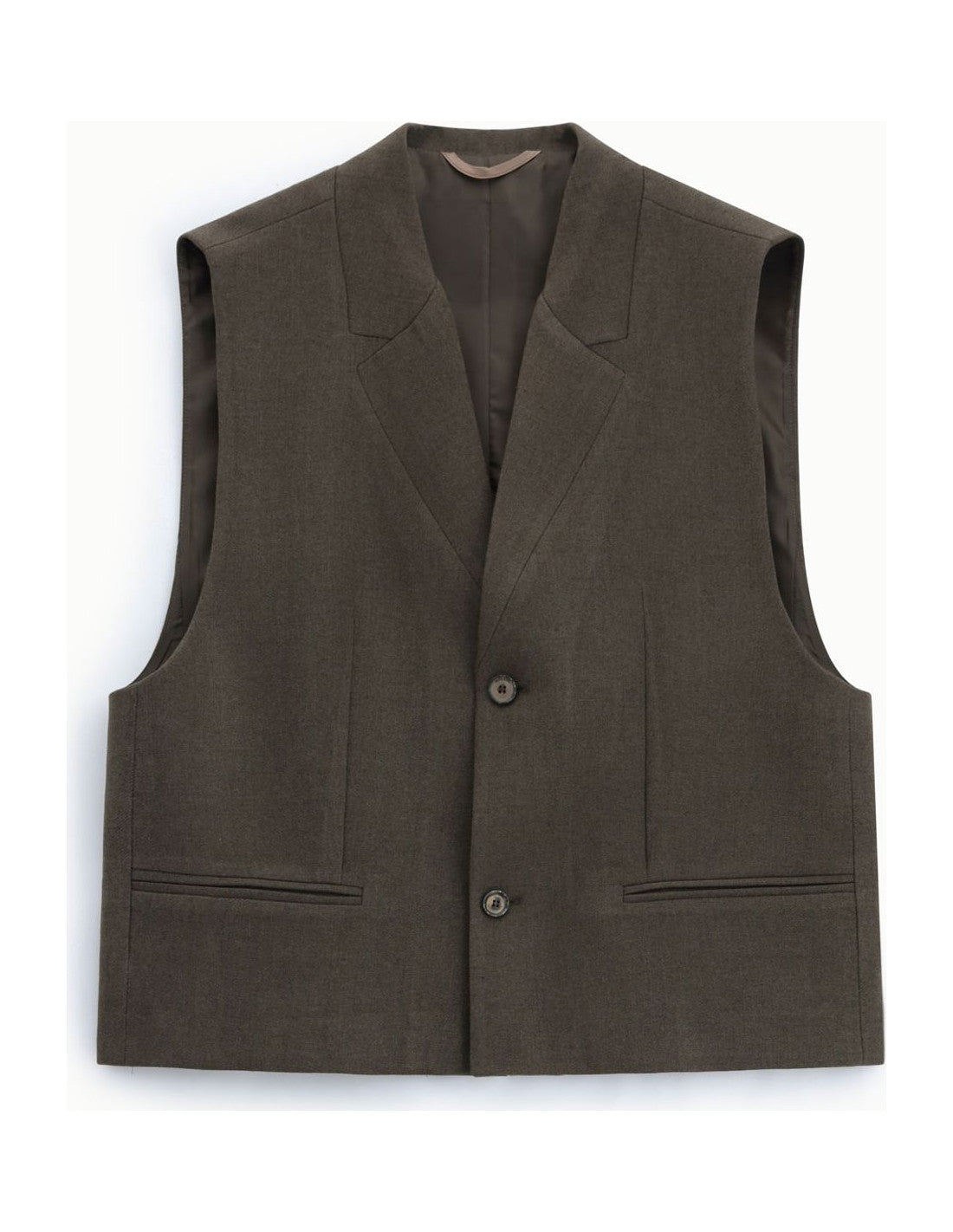Gilet de costume sans manches, marron, à plat