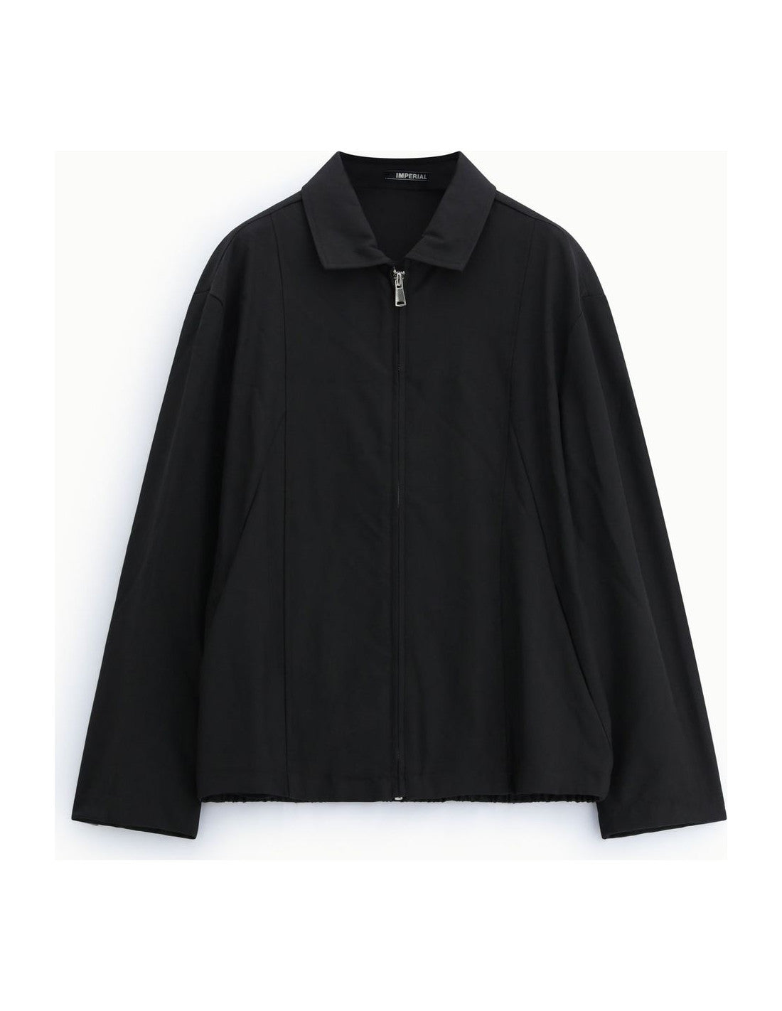 Surchemise zippée à col chemise, noir, à plat