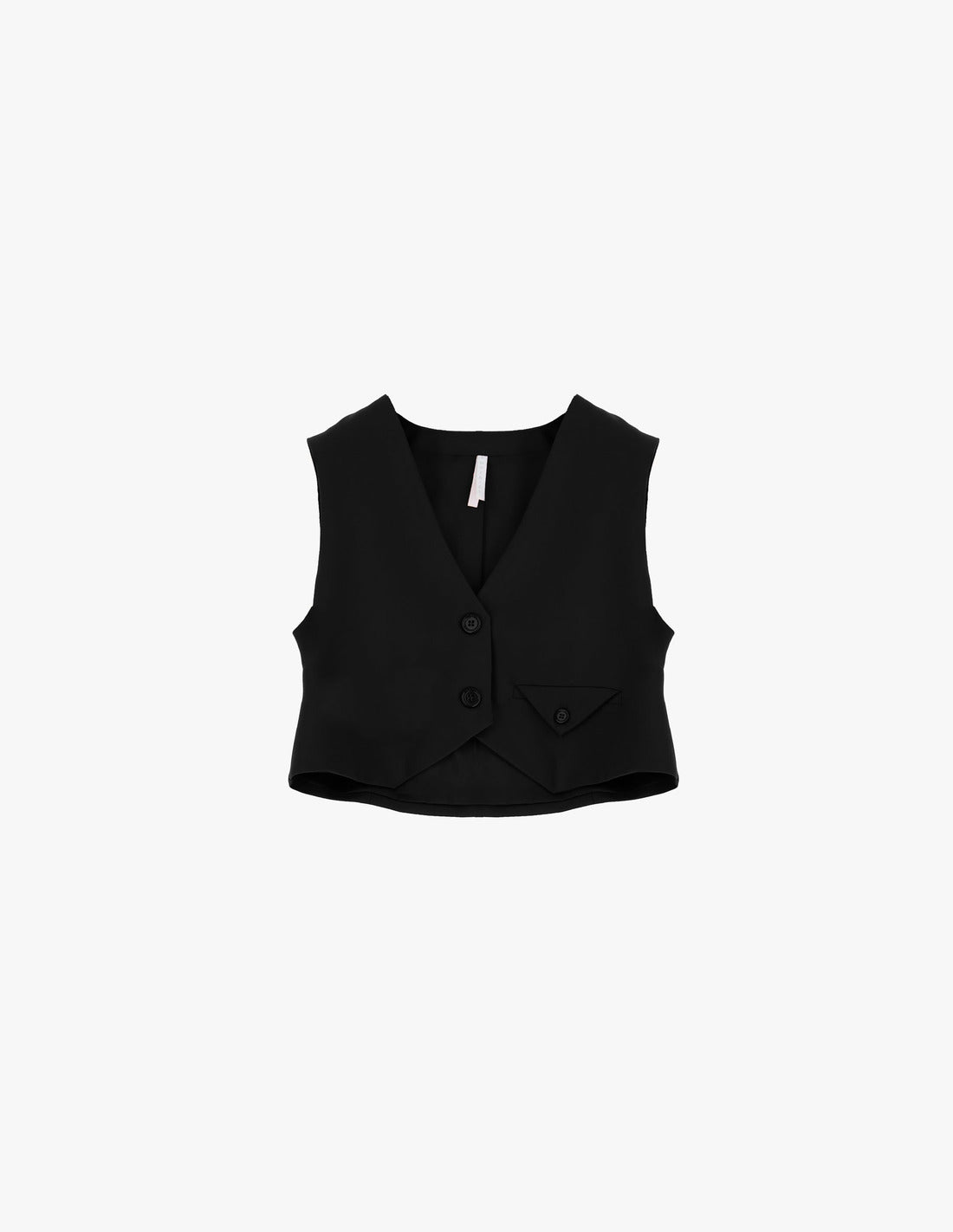 Gilet de tailleur court à quatre boutons à plat – noir – Imperial Femme