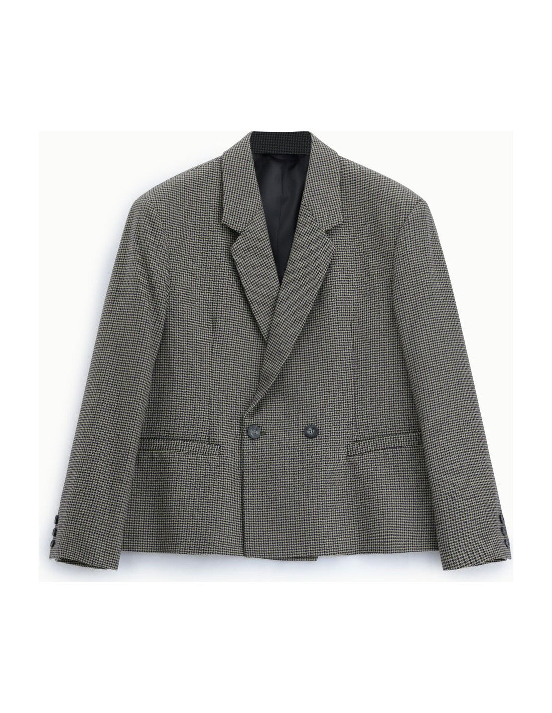 Blazer croisé micro pied-de-poule, taupe vert violet, à plat