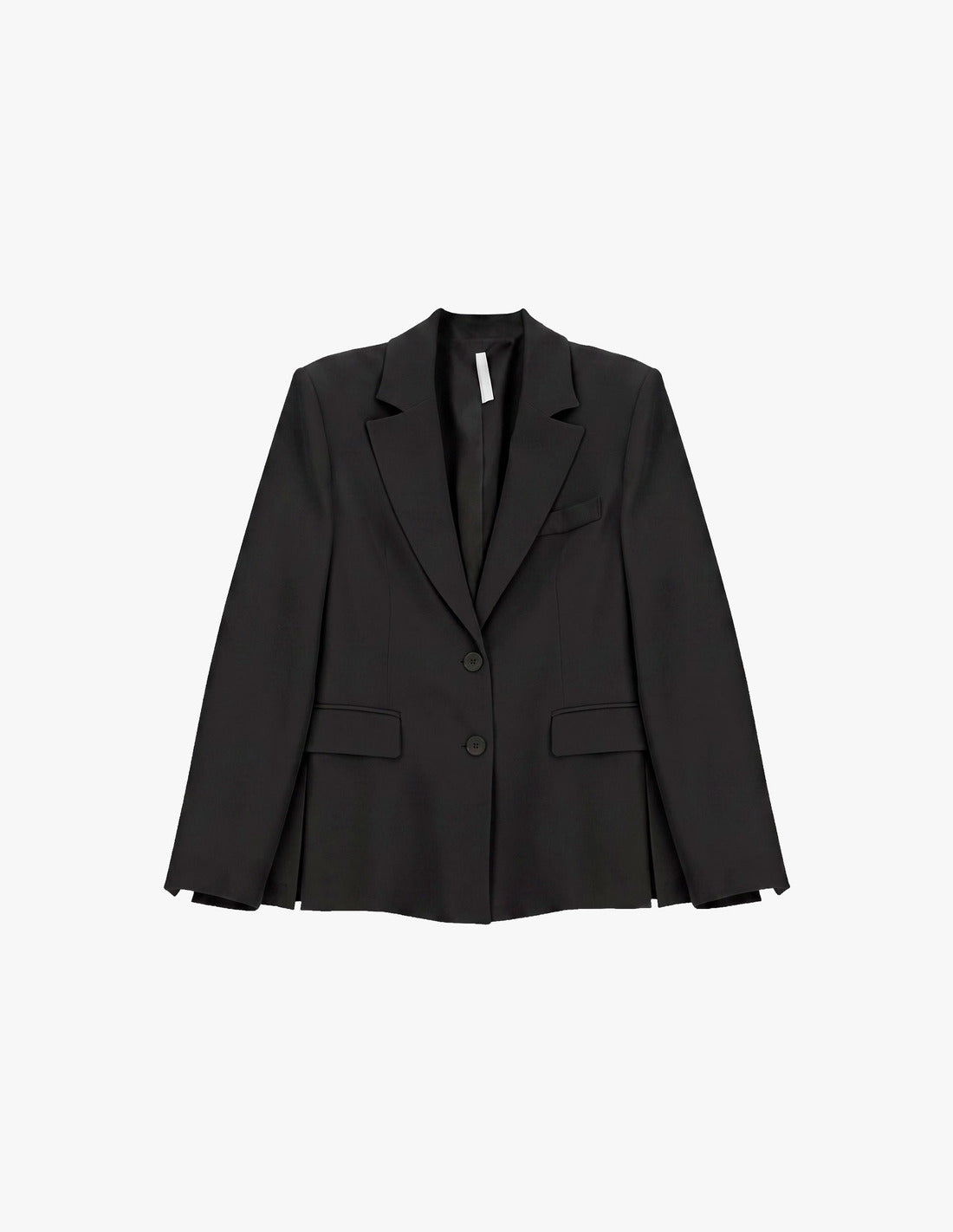 Blazer poches à rabat en crêpe fluide à plat – noir – Imperial Femme