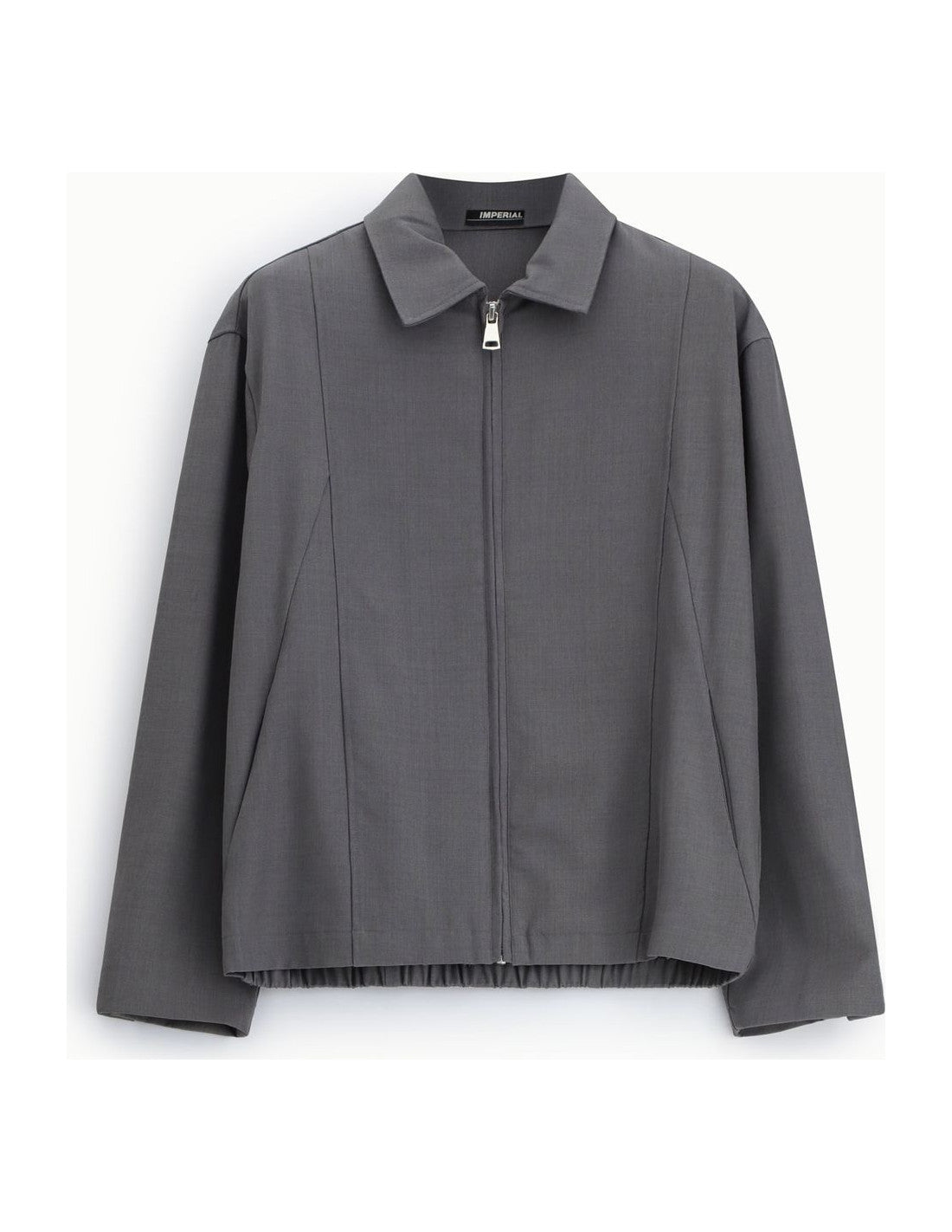 Surchemise zippée à col chemise, gris anthracite, à plat