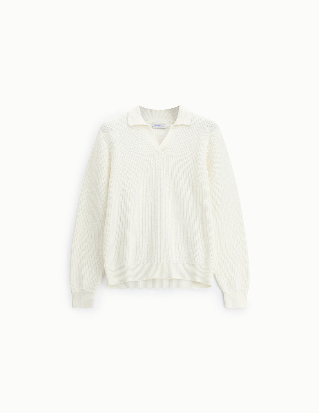 Pull col polo en maille de coton à plat – Imperial Homme