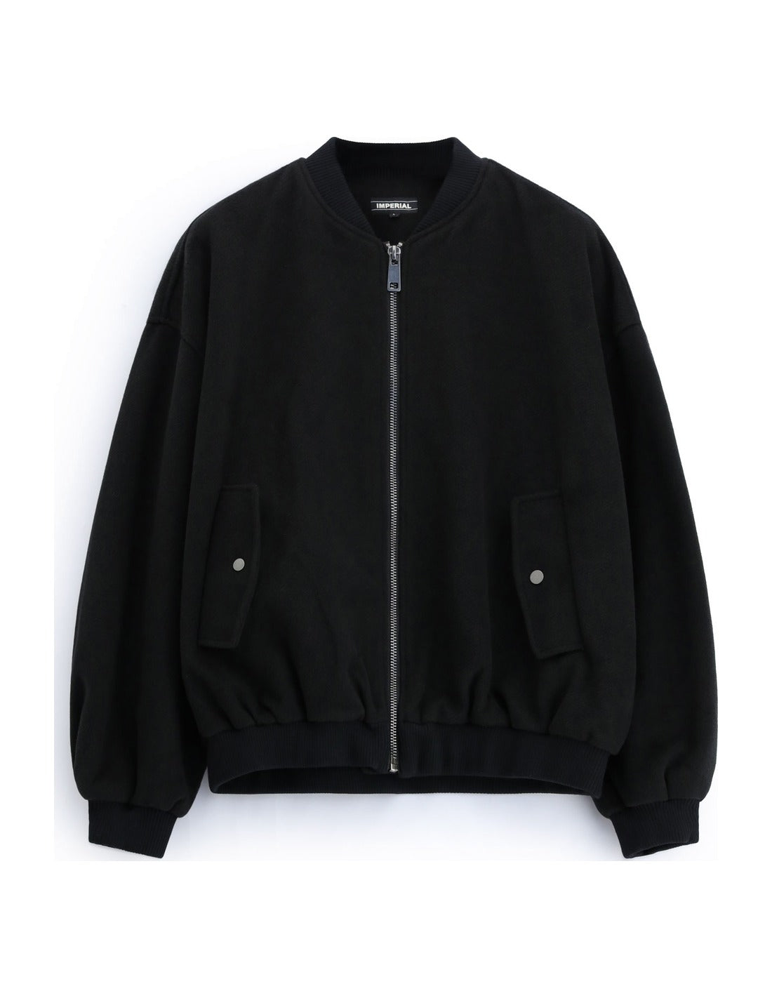 Blouson zippé à bords côtes à plat – Noir – Imperial Homme