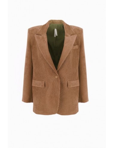 Blazer droit en velours côtelé camel Imperial Femme