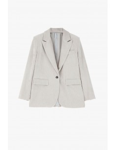 Blazer droit en velours côtelé écru Imperial Femme