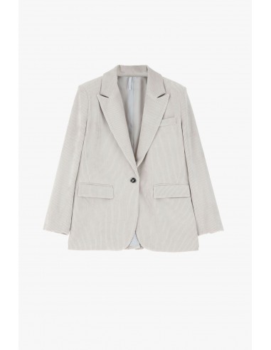 Blazer droit en velours côtelé écru Imperial Femme