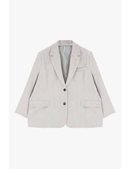 Blazer oversize en velours côtelé écru Imperial Femme