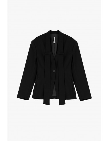 Blazer oversize noir avec col cravate Imperial Femme