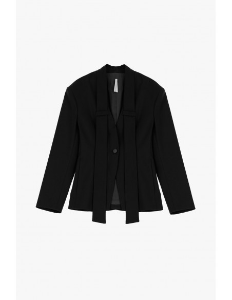 Blazer oversize noir avec col cravate Imperial Femme