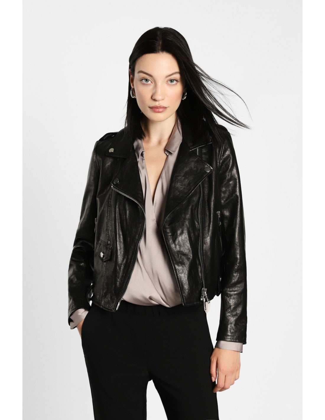 Perfecto court en cuir d'agneau Imperial Femme