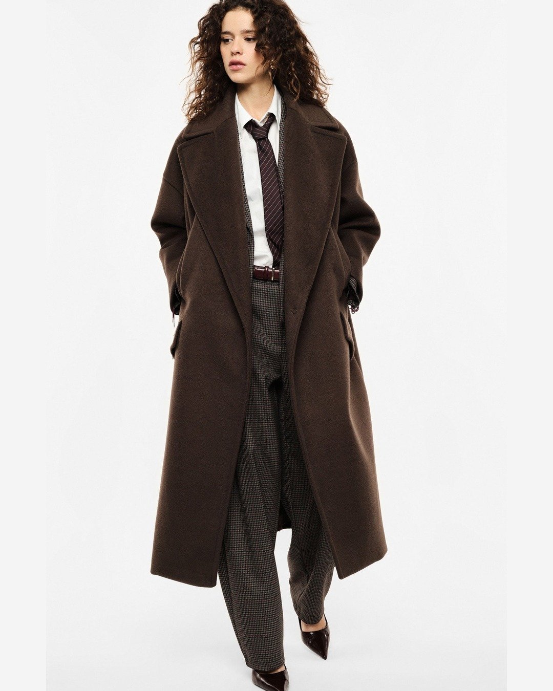 Manteau long oversize porté – Imperial Femme