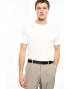 T-shirt col rond coupe regular porté, face – blanc – Imperial Homme