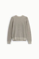 Pull col rond en maille gaufrée de coton à plat – Beige – Imperial Homme