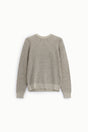 Pull col rond en maille gaufrée de coton à plat – Beige – Imperial Homme
