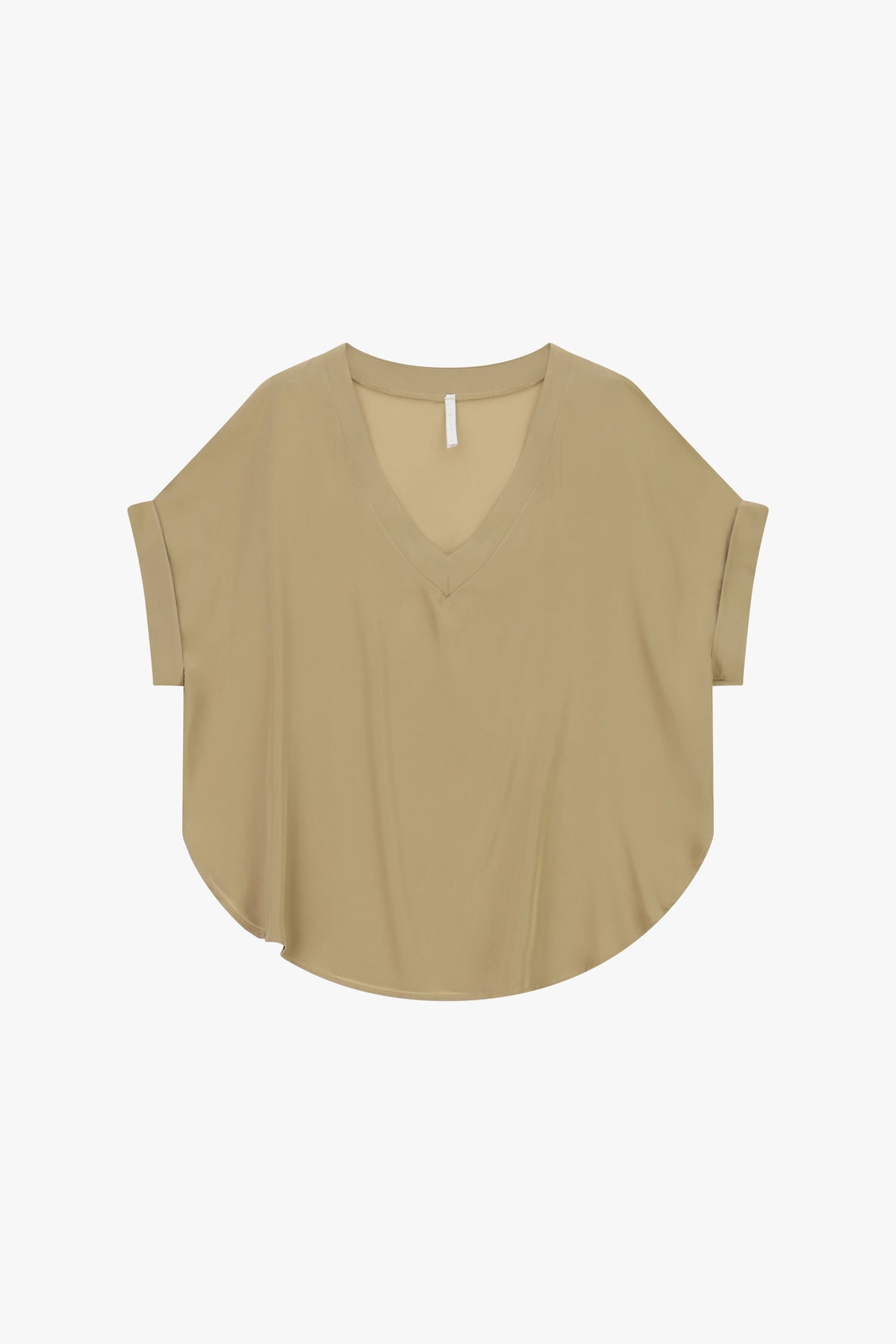 T-shirt oversize crêpe satin à plat – Beige – Imperial Femme