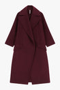 Manteau long cocon à larges revers à plat – Prune – Imperial Femme
