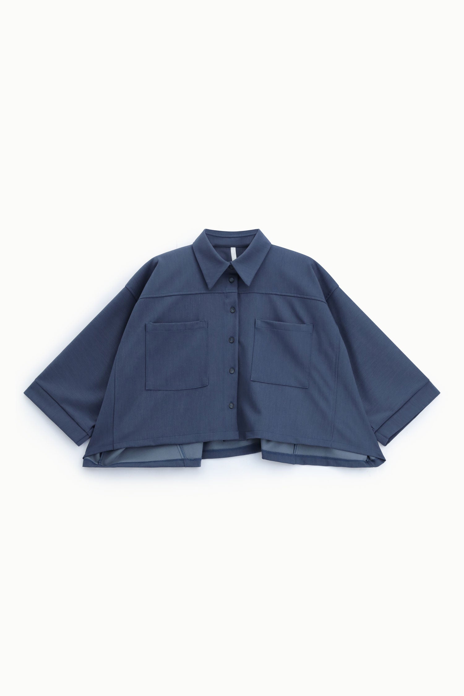 Chemise courte oversize à poches plaquées à plat – Imperial Femme