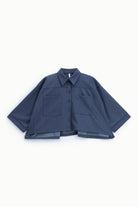 Chemise courte oversize à poches plaquées à plat – Imperial Femme