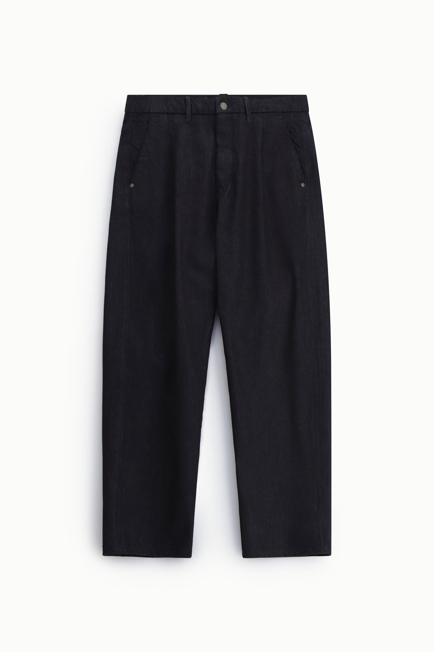 Pantalon droit ample en denim brut à plat – Bleu denim – Imperial Homme