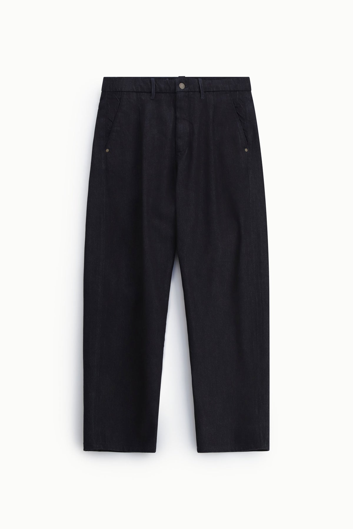 Pantalon droit ample en denim brut à plat – Bleu denim – Imperial Homme