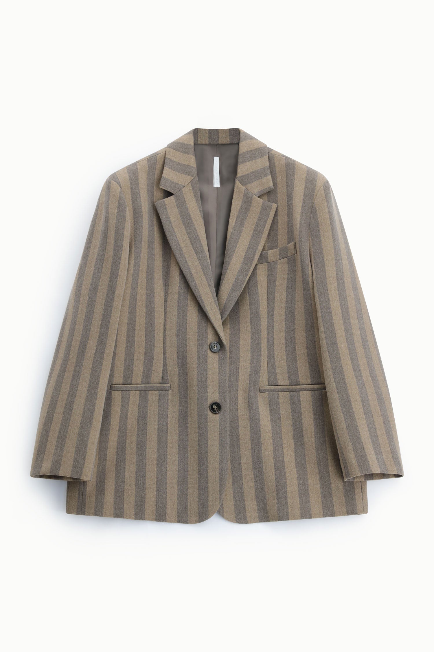 Blazer oversize à larges rayures à plat – Camel – Imperial Femme