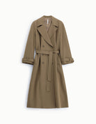 Manteau trench croisé ceinturé, à plat