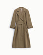 Manteau trench croisé ceinturé, à plat