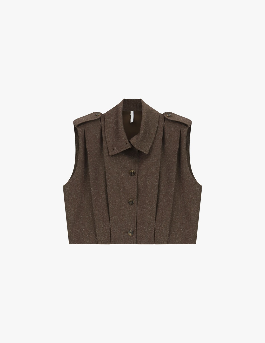 Gilet sans manches col chemise, à plat