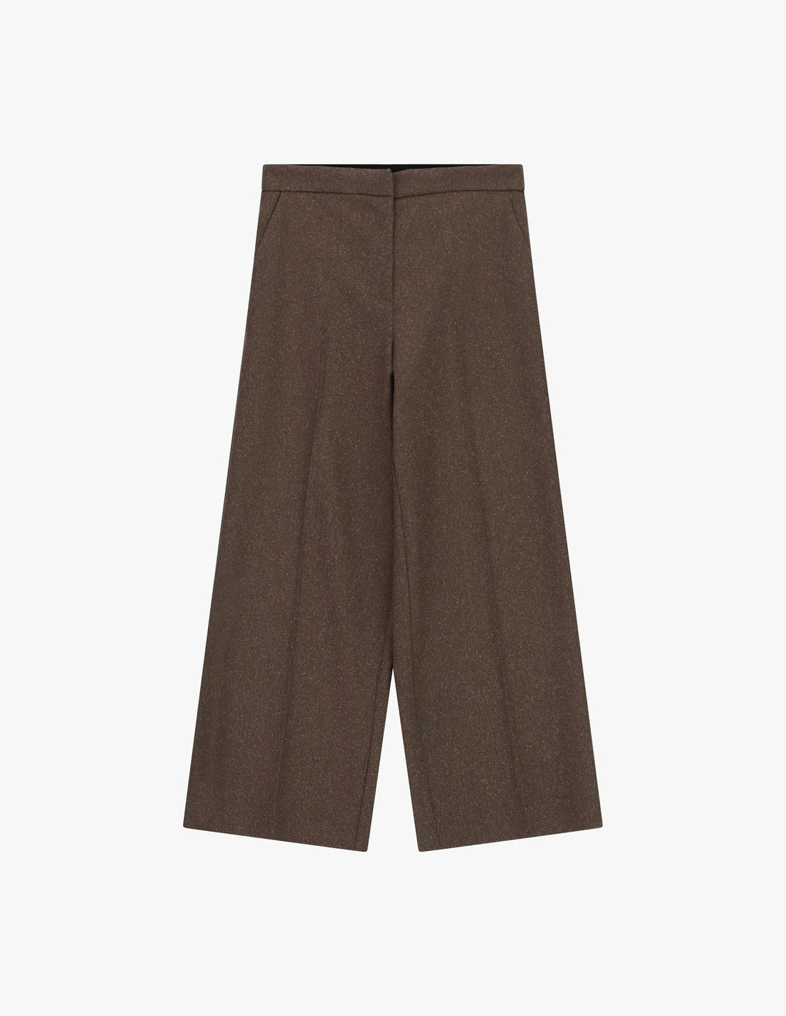 Pantalon large taille haute, à plat