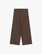 Pantalon large taille haute, à plat