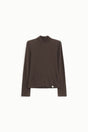Sous-pull col roulé café en laine et lyocell – Imperial Femme