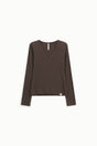 T-shirt seconde peau col V à plat – Café – Imperial Femme