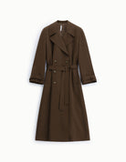 Manteau trench croisé ceinturé, à plat