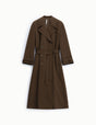Manteau trench croisé ceinturé, à plat