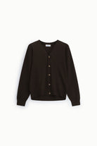 Cardigan col V boutonné en maille fine à plat – Marron – Imperial Homme