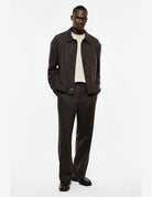 Pantalon regular à poches latérales en laine mélangée Imperial Homme, porté de face