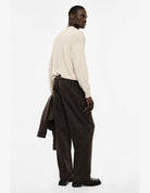 Pantalon regular à poches latérales en laine mélangée Imperial Homme, porté de dos