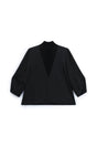 Blouse col montant empiècement transparent à plat – Noir – Imperial Femme