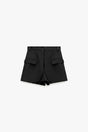 Short taille haute à pans de jupe rapportés à plat – Noir – Imperial Femme