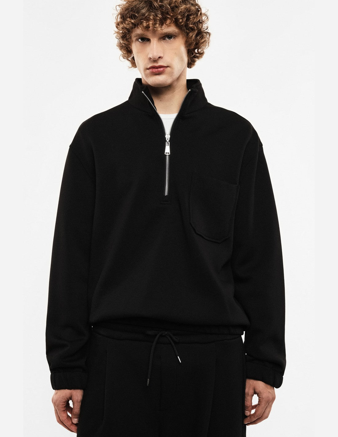 Sweat-shirt col montant zippé à poche Imperial Homme, porté de face
