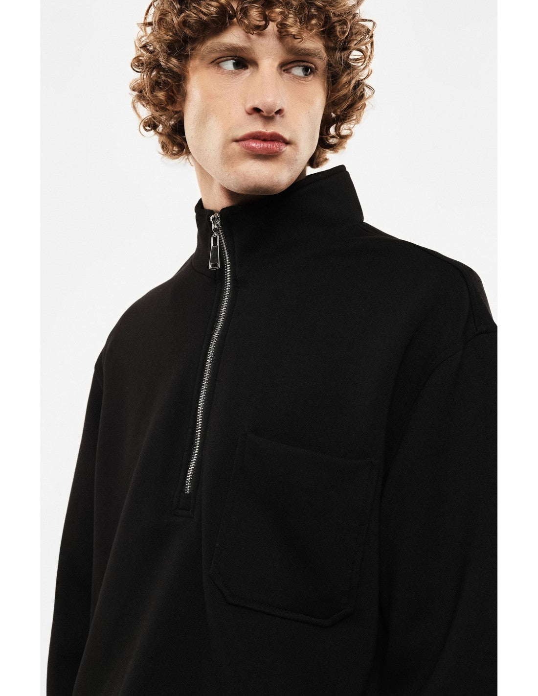 Sweat-shirt col montant zippé à poche Imperial Homme, porté de profil