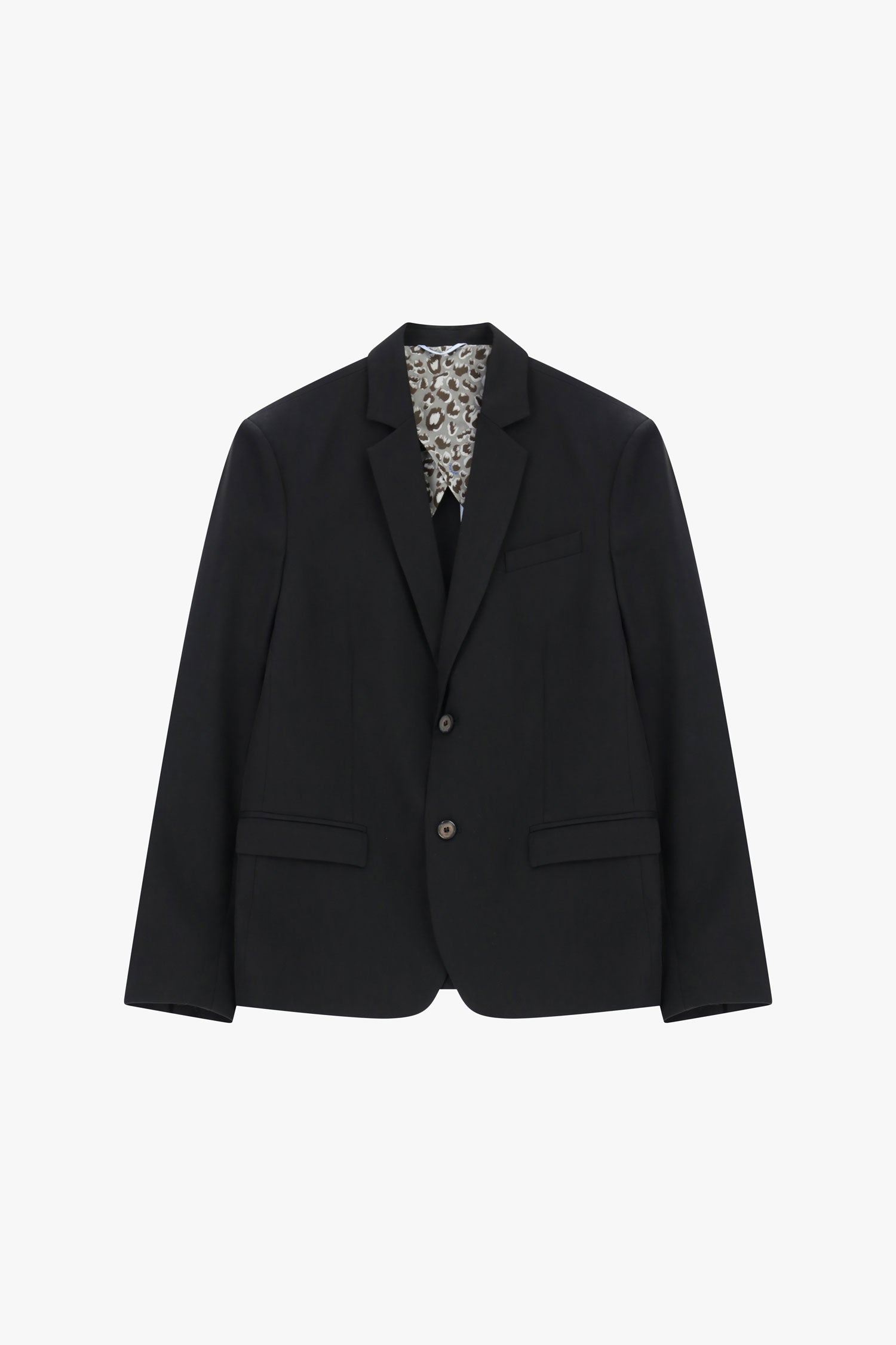 Blazer droit deux boutons doublure fantaisie à plat – Noir – Imperial Homme