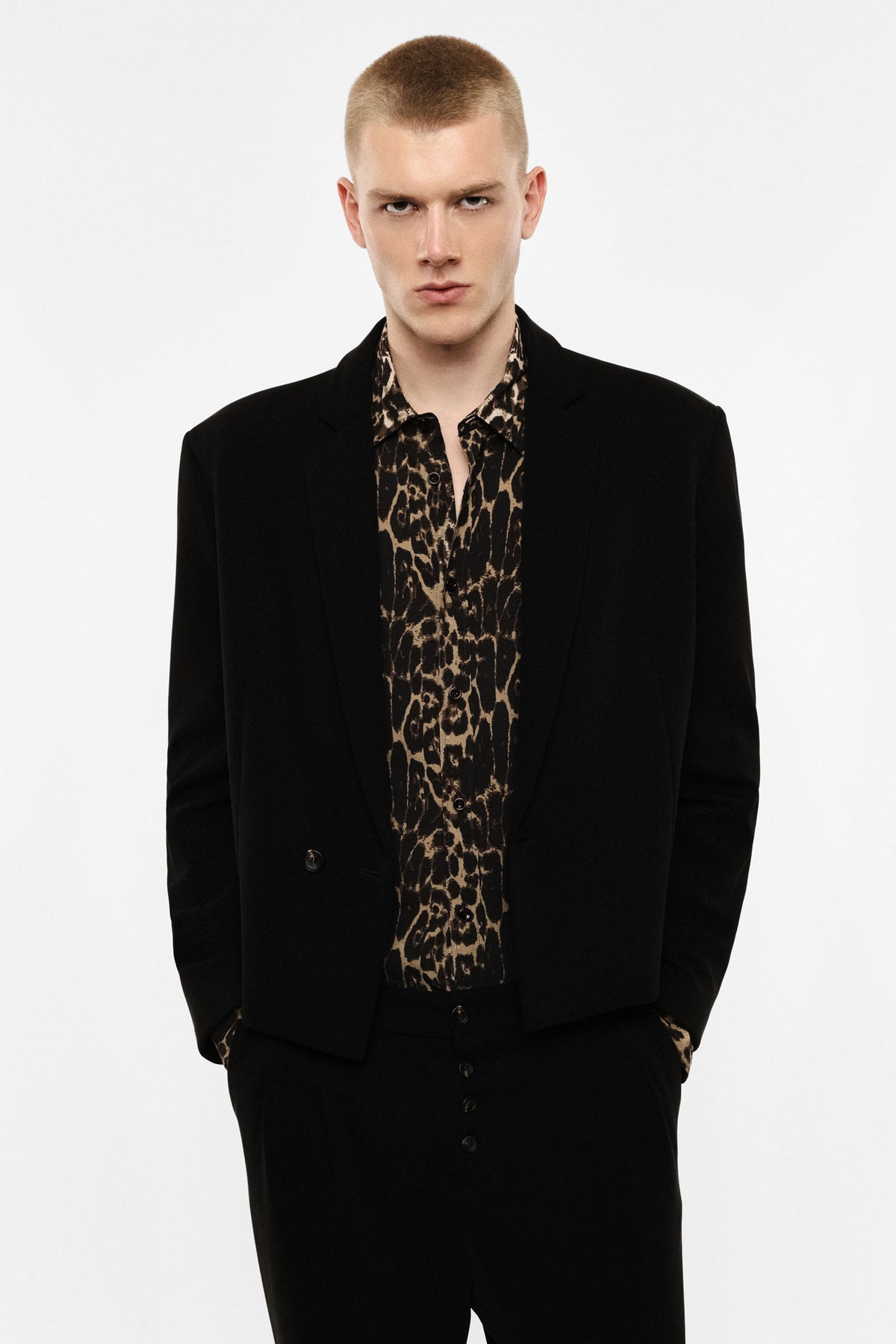 Blazer court droit un bouton porté – Imperial Homme