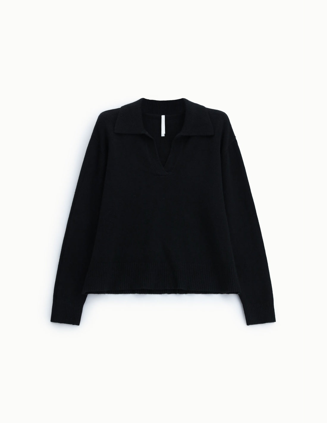 Pull col polo en maille fine, à plat