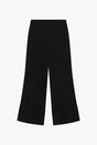 Pantalon palazzo taille haute revers large, coloris Noir