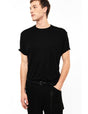 T-shirt col rond coupe regular porté, face – noir – Imperial Homme