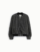 Blouson bomber zippé à bords côtes en laine mélangée Imperial Homme, à plat